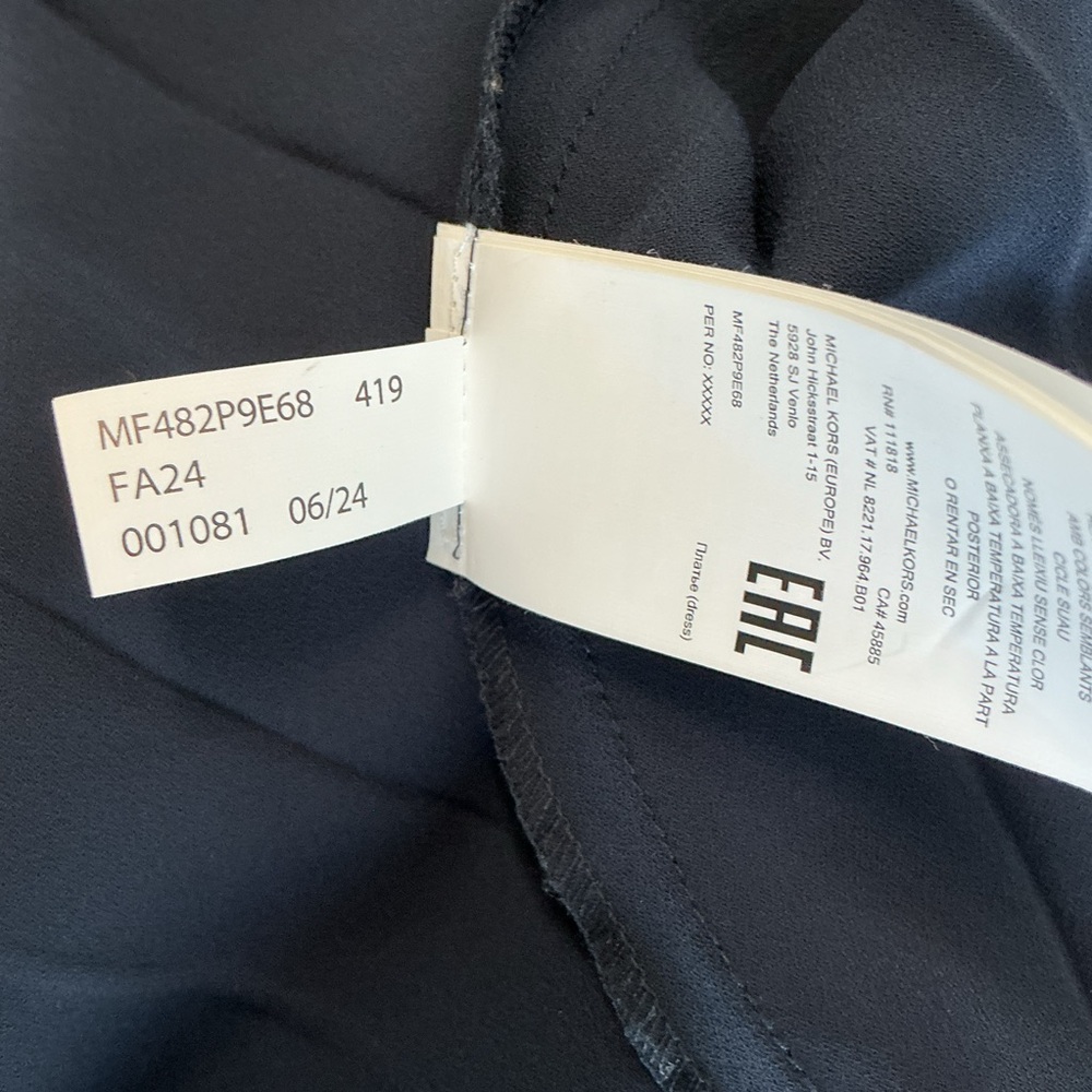 NWT Michael Kors | Navy Pleated Shirt Dress Belted Long Sleeve Capsule Wardrobe - Picture 10 of 10